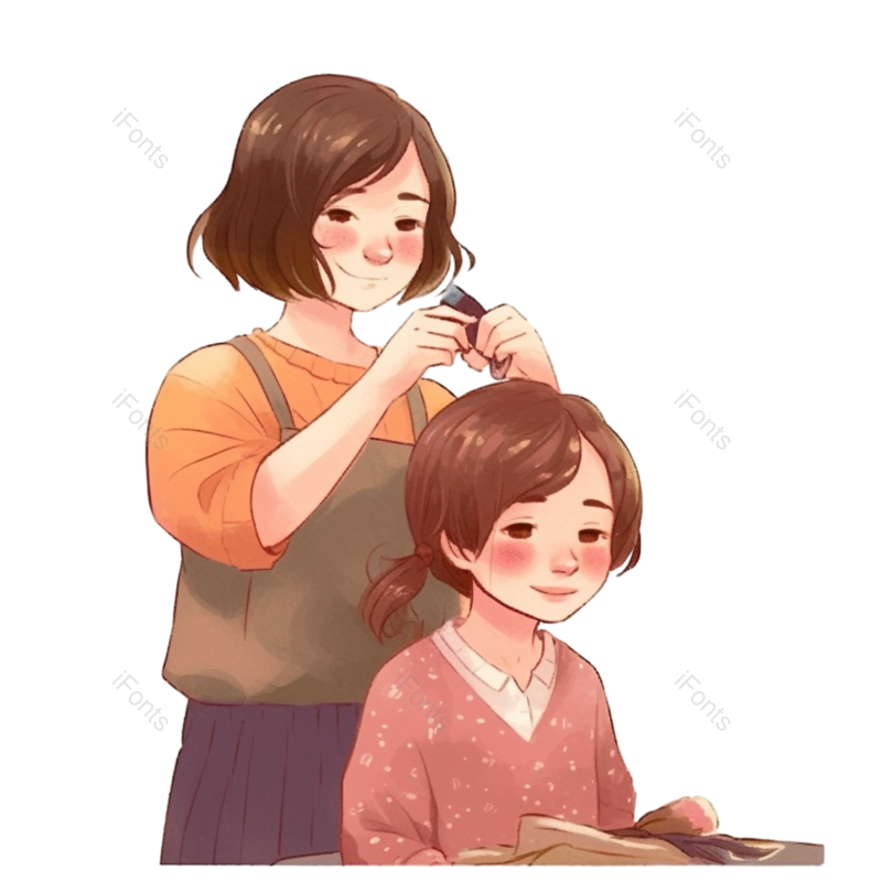 人物素材图片,化妆元素,卡通人物素材PNG,母亲节素材免抠素材